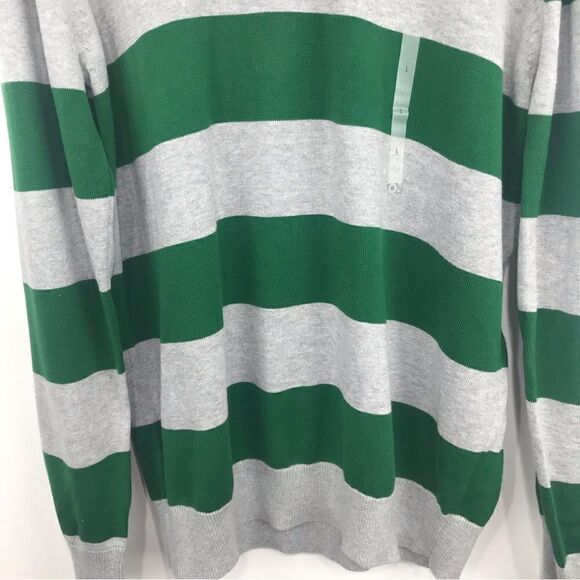 Old Navy New with Tags Green Gray Striped V Neck Sweater - Picture 3 of 9